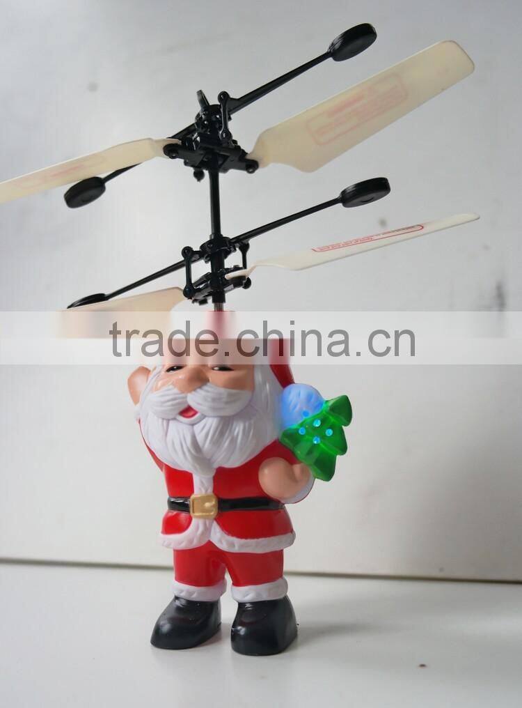 Infrared flying Santa Claus hand inductive control helicopter boys gift best toys for 2015 christmas gift in hot sale