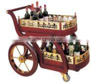classical style hotel or restaurant wine beer food hand luxury wood trolley