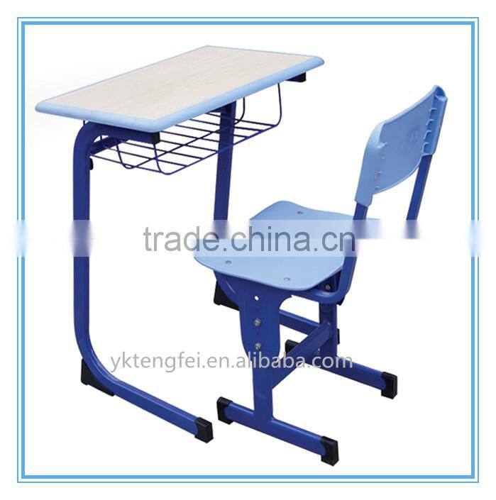 Good design nice price plastic single school desk and chair school furniture