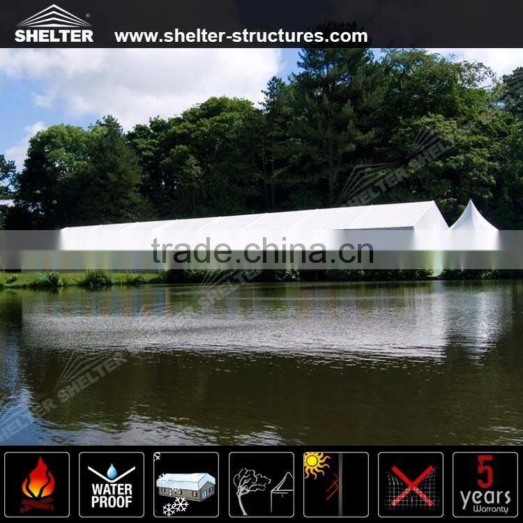 Elegant Waterproof white PVC fabric large vinyl tent with side wall window wedding marquee tent for sale