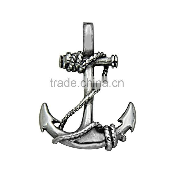 Kindy Jewelry new design JCN0322 stainless steel vintage anchor necklace pendant