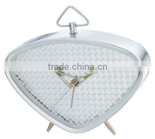 triangle shape metal case mechanical alarm clock