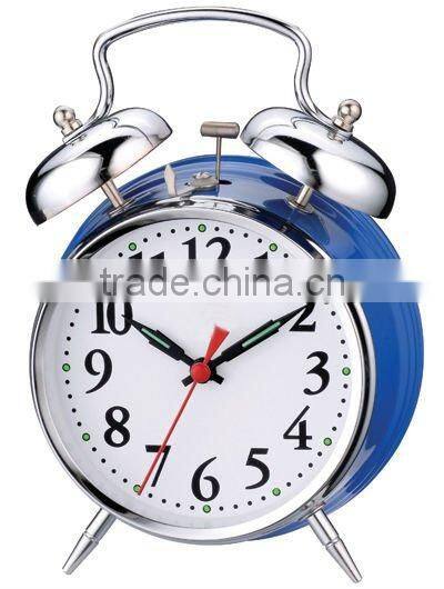 4.5 inch metal case mechanical alarm clock movement, desktop clock