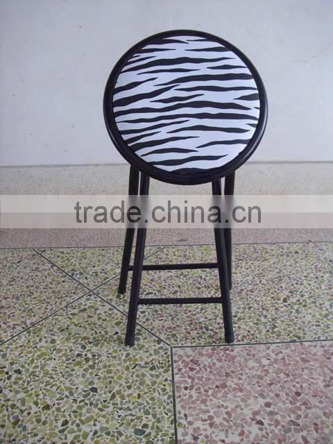 Living room furniture metal folding stool children chair with PVC cushioned seat