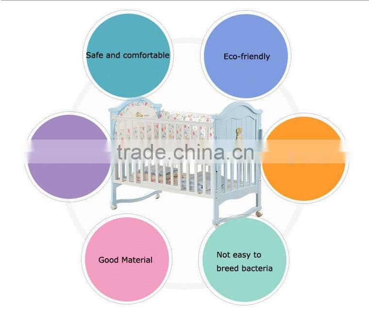 WBC-22B hot selling euro UK style multi-purposes baby cot dimensions, baby cot wheels