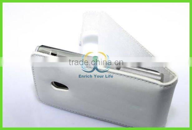 pure white cell phone leather case for sony-ericsson