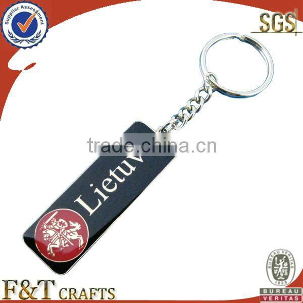 cheap no minimum stainless steel offset print keychain promotion for business gift
