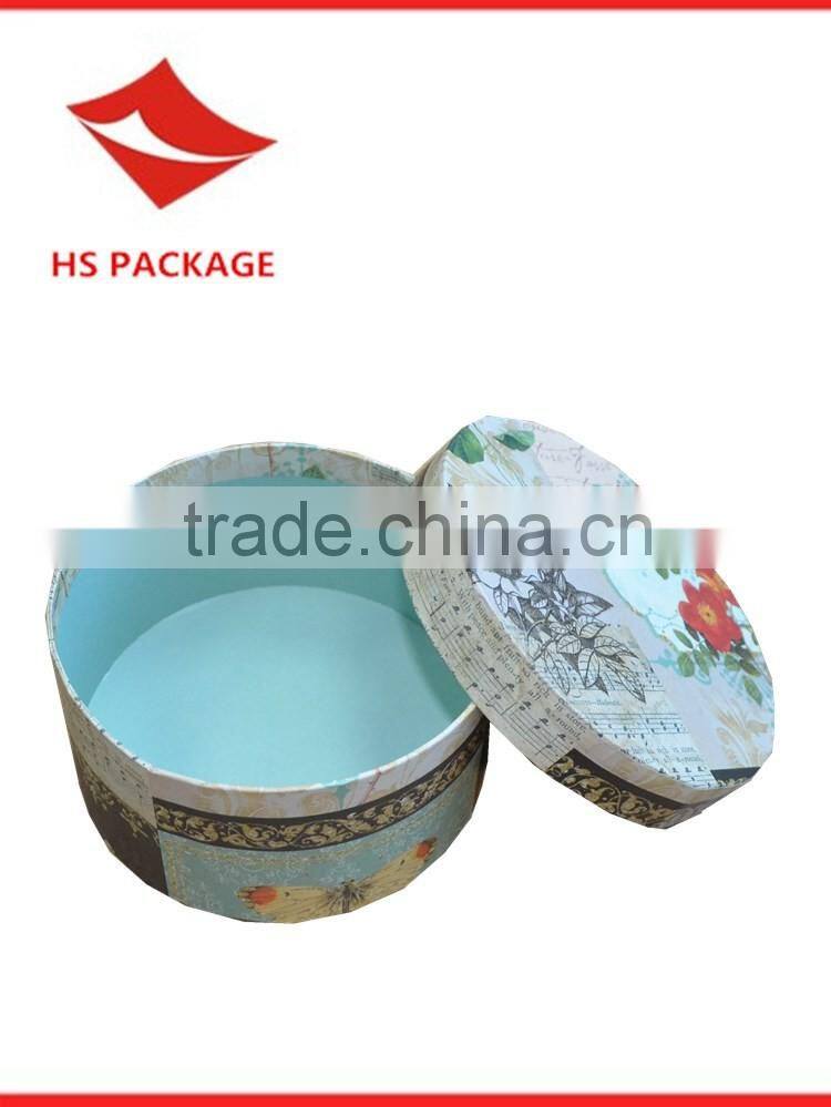 nested round paper gift box with hot-stamping