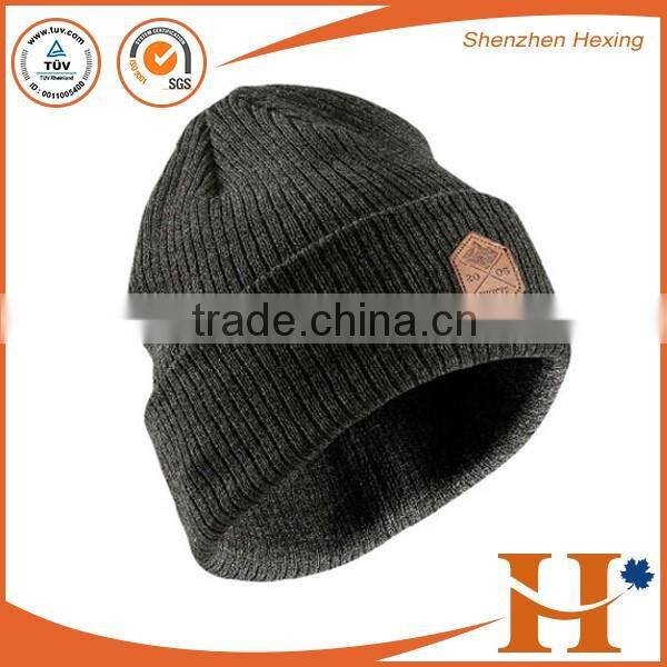 Best selling pom pom knitted beanie hat with custom label