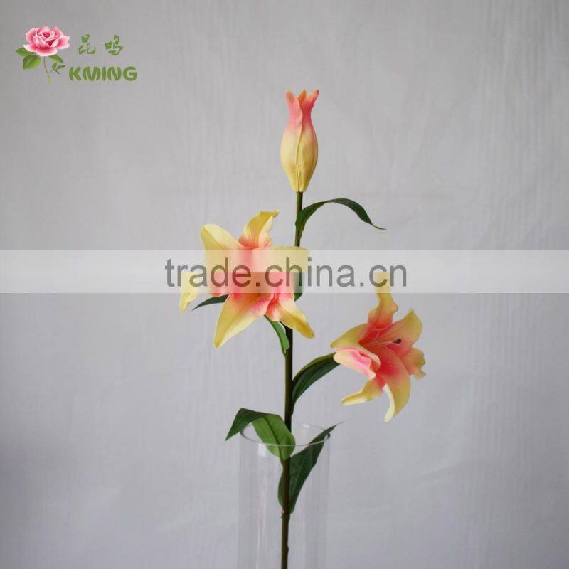 artificial foam flower lily tree made from artificial flower mold three heads