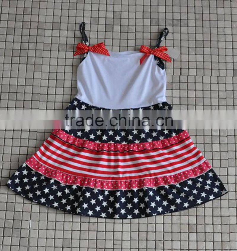 fashion little girl summer polka dot chevron cotton girls Halloween dress