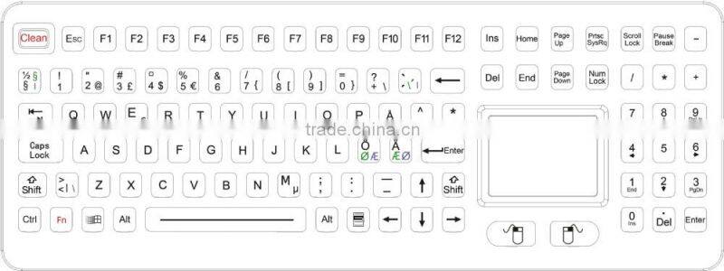 IP68 dustproof desktop all-in-one industrial membrane keyboard with full function