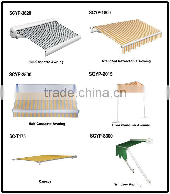 Hot product aluminium alloy awnings retractable patio awnings and canopies
