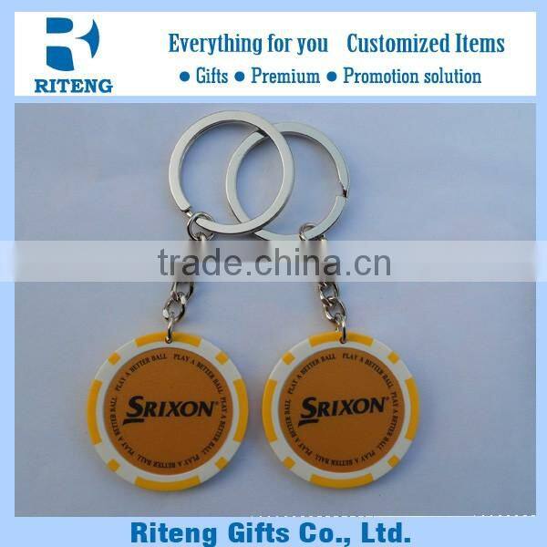 11.5g Poker Chips Personalized Keychain With Customized Design