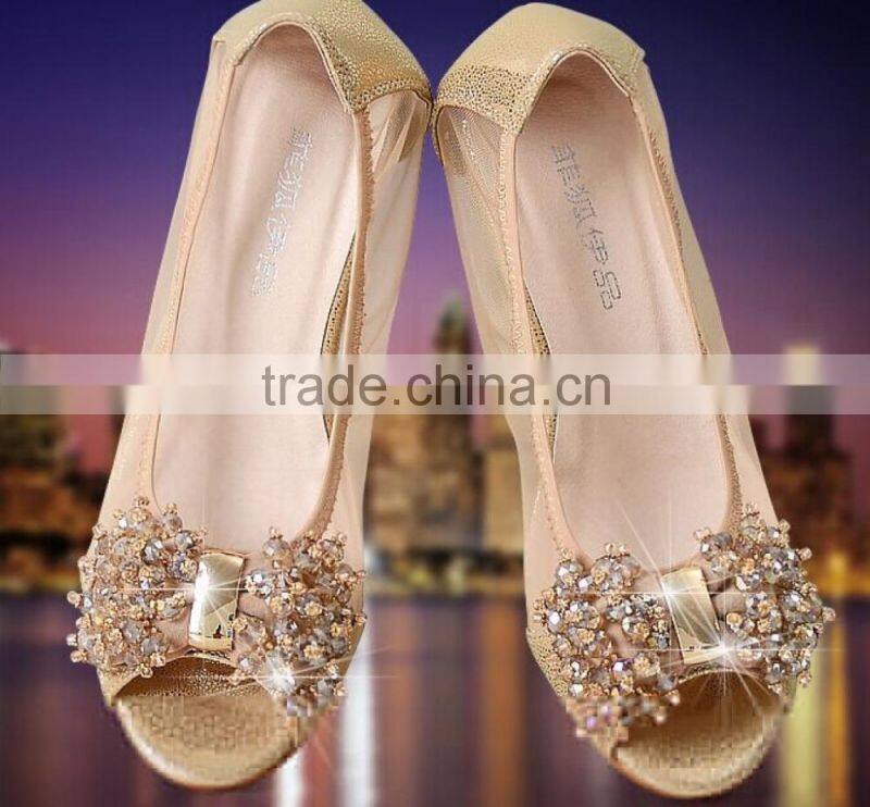 fish mouth shoes Fashionable bright flash flat sandals shoes