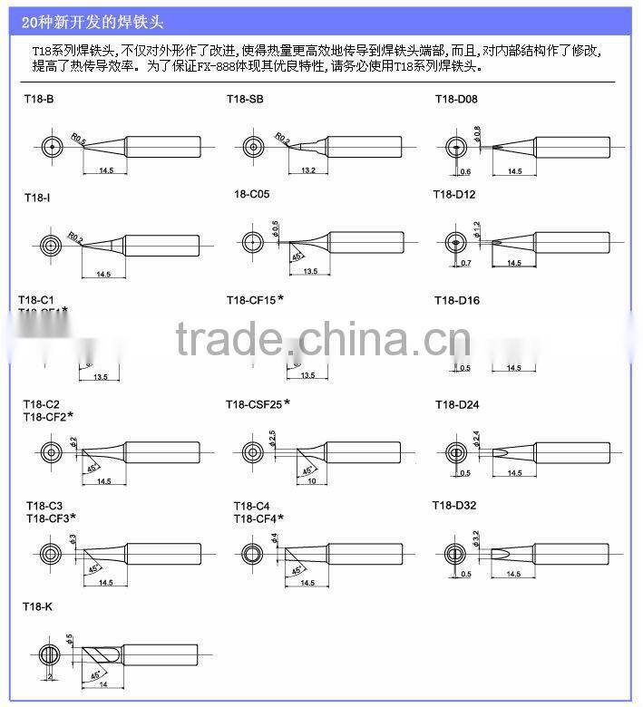 soldering iron needle tip/ soldering iron tips FOR Hakko FX888/FX-888D soldering Station bit
