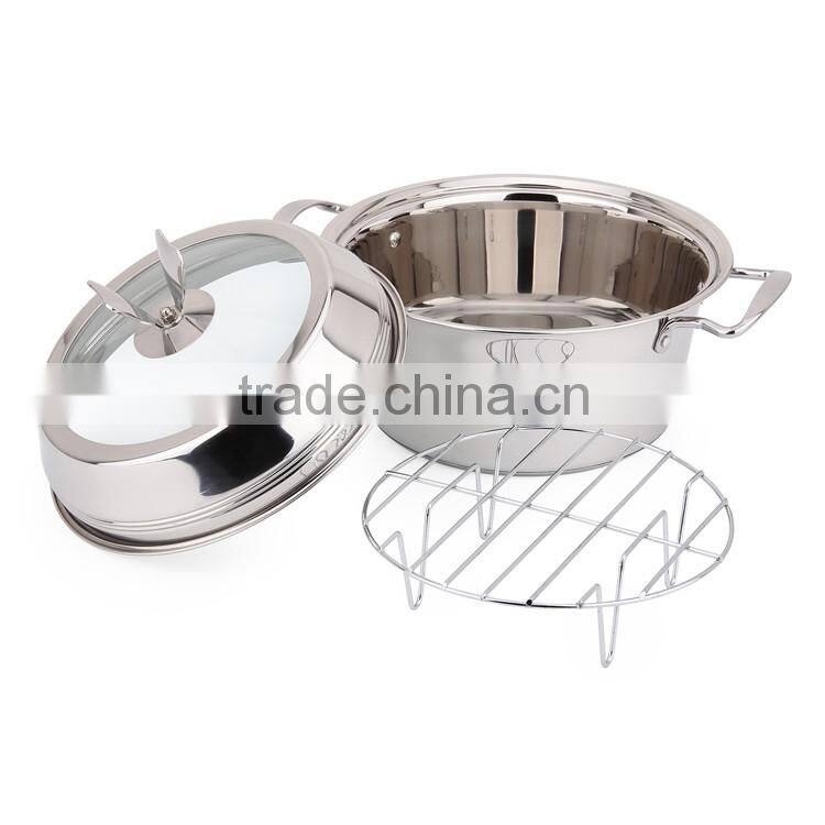 Stainless Steel High-qulity Double Handle Cooking Soup & Stock Pot