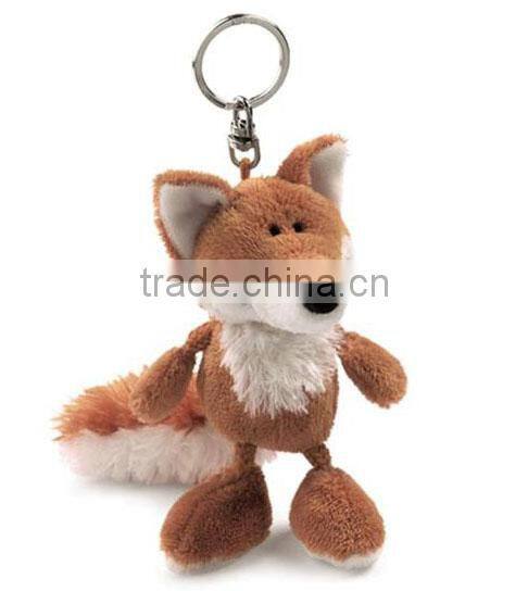fur pom keychain / fur keychain / blue fox fur ball keychain