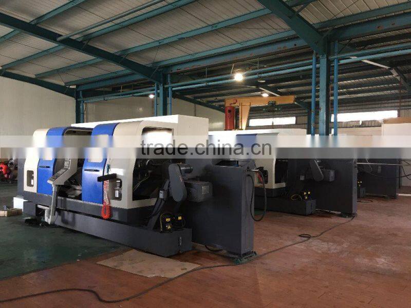 CNC450T twin spindle double live tooling turret cnc turning milling machine
