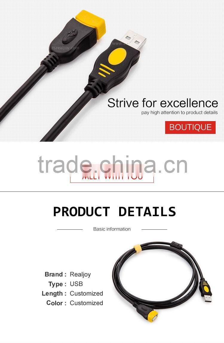 2016 Manufacturer High Quality Black High Speed Male to Female Extension Usb Cable