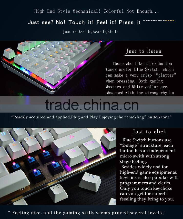 Cool Backlight LED Wired Gaming Mechanical Keyboard For Keyboard Gamer