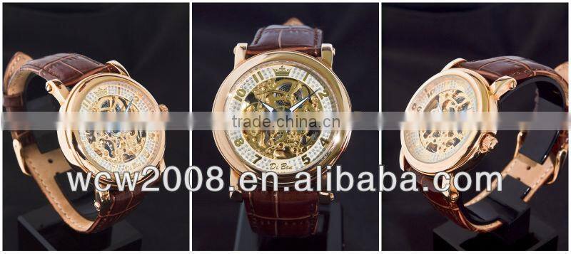 Satinless steel automatic custom design watch