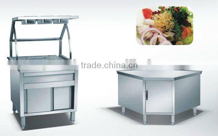 Restaurant kitchen cabinet for corner