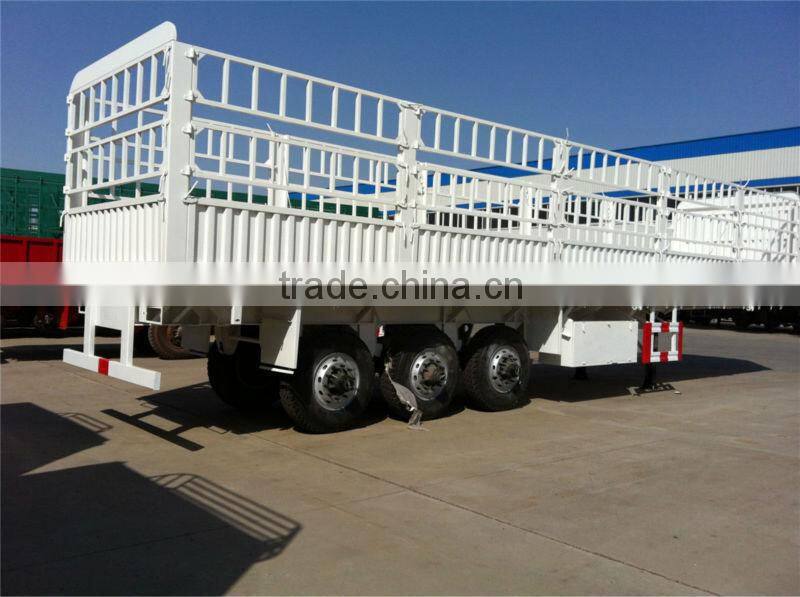 Tri-axle fence cargo semi trailer for carrier livestock