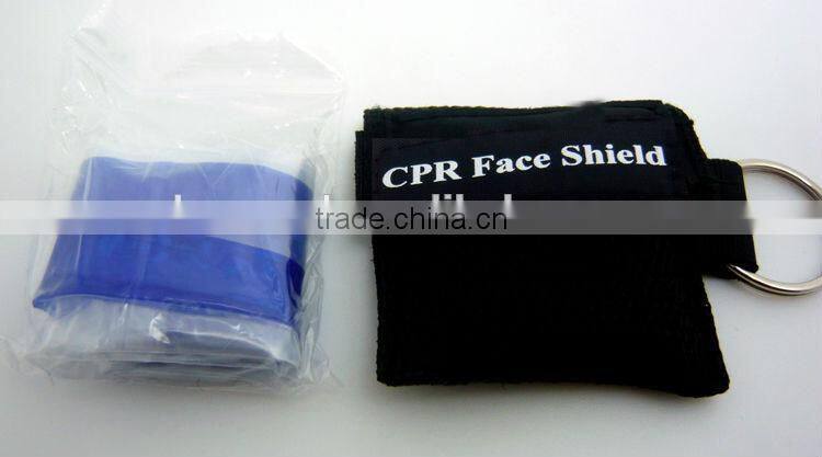 Colorful cpr face shield disposable, mouth to mouth mask one way valve