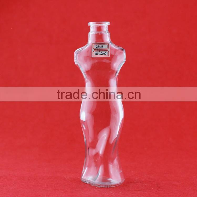 New design empty vodka bottle square spirit wine bottle clear frosted bottle