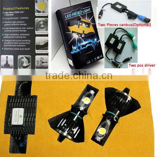 Super bright canbus high lumen SMD led patent cooling system design cree led h13 replacement hid bulbs for auto