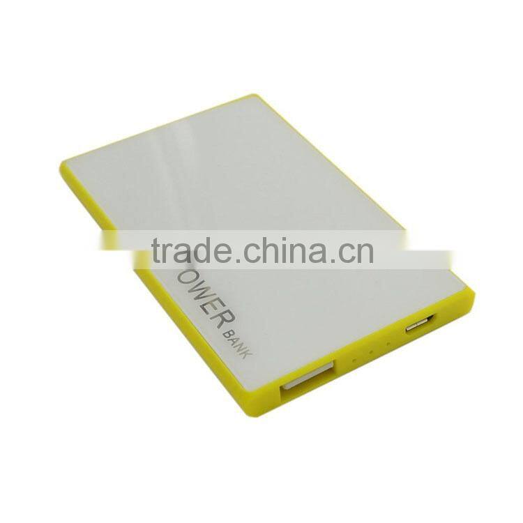 hot new products for 2015 super slim cerdit card size power bank 2000mah