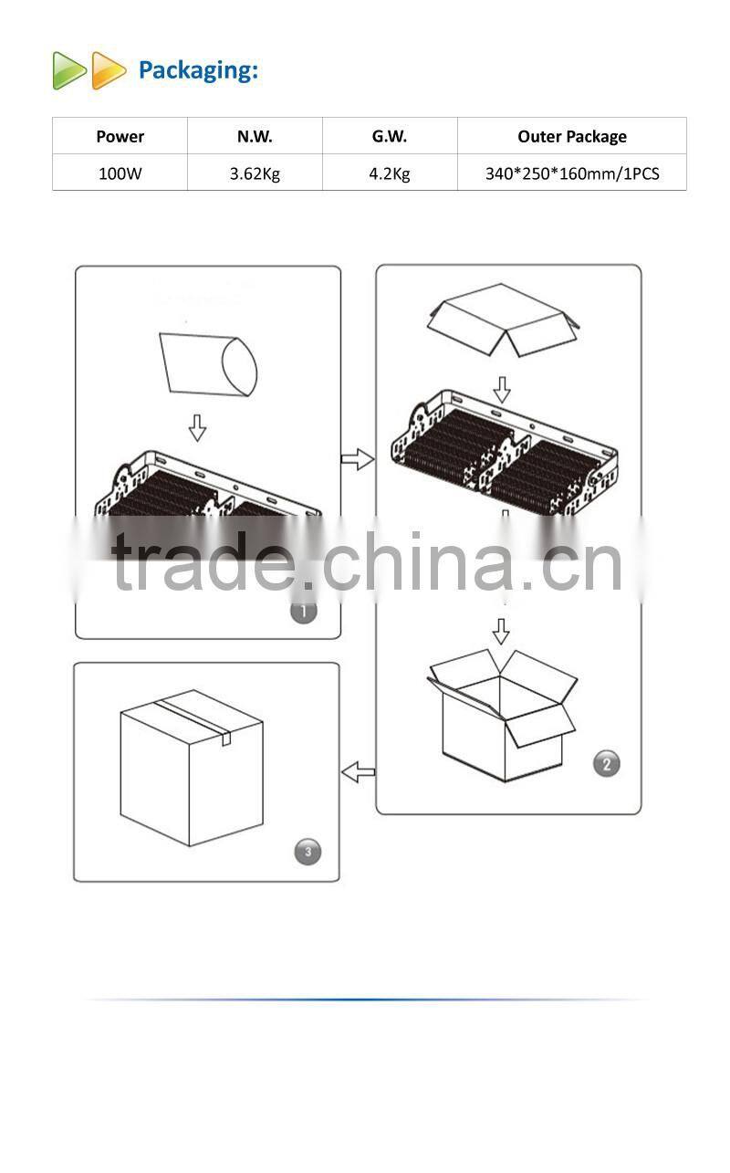 Outdoor 100W LED Tunnel Light