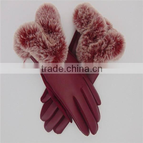 2016 China Hot Sale Black/Brown/Red Tight PU Leather Gloves