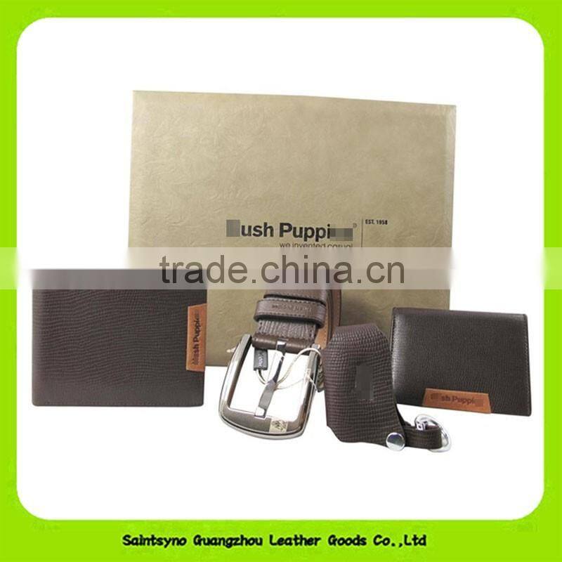 16013 High grade leather boxed business gift set for men