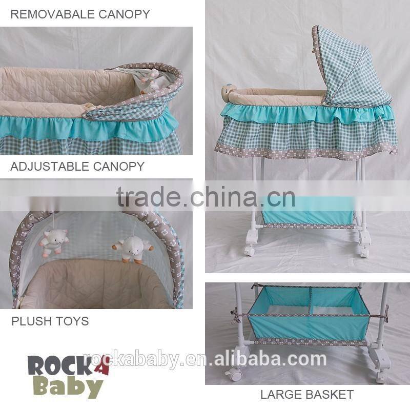 Rockababy Soothe & Sleep Motion Bassinet with Waterproof Mattress Pad & Extra Sheets