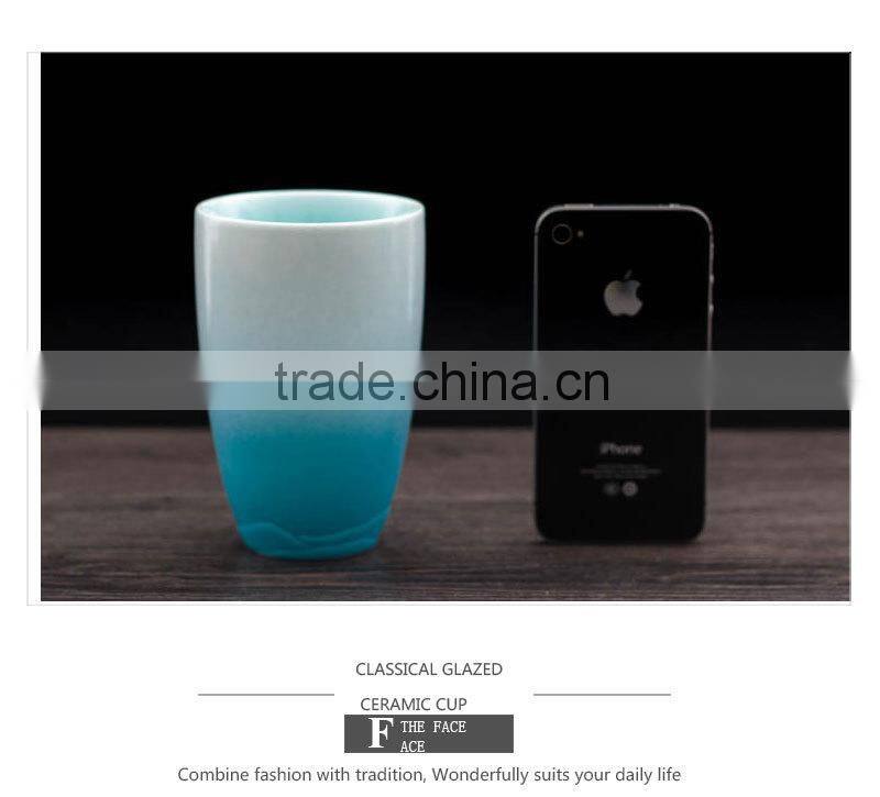 Factory sea blue color change ceramic mug CC-C017