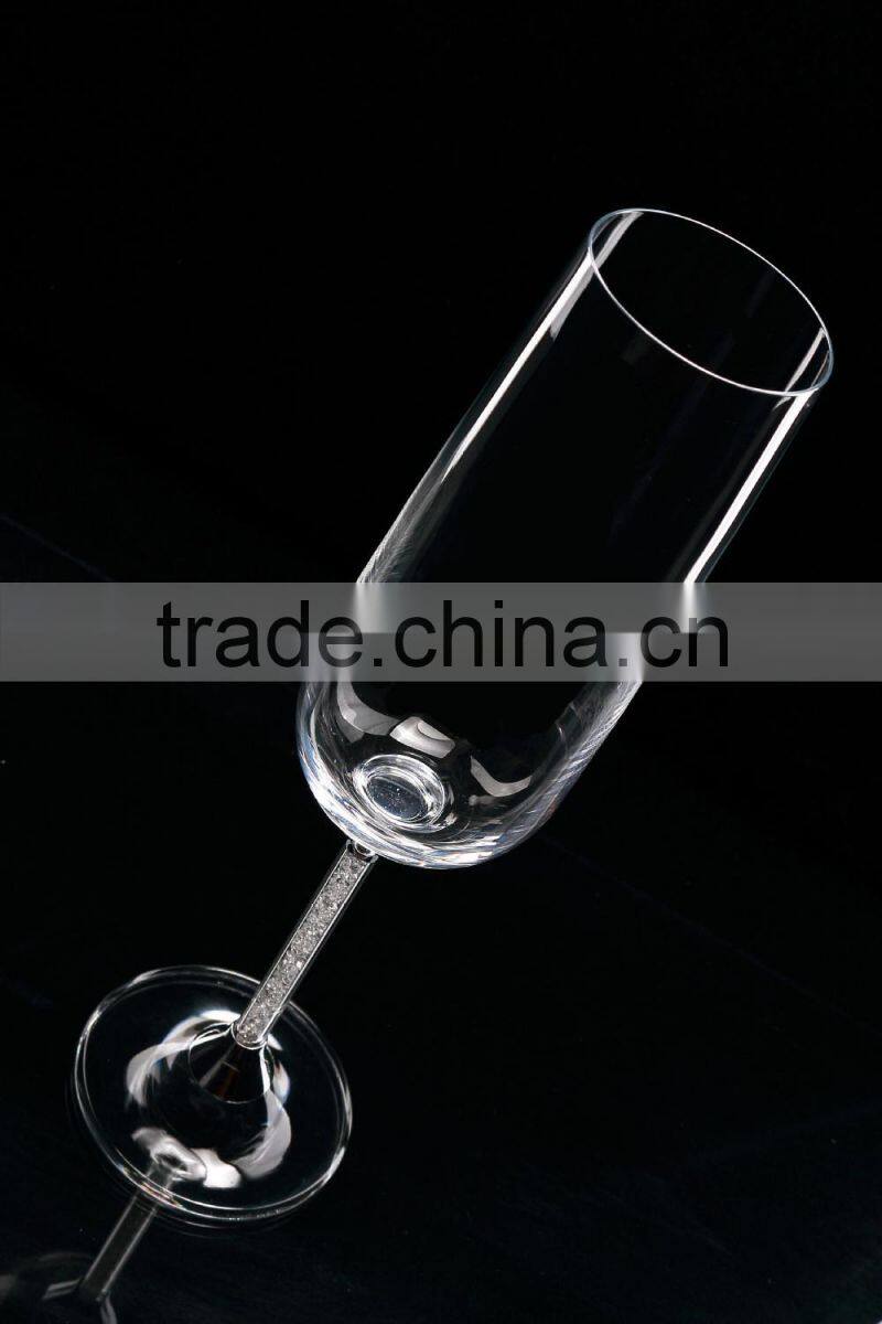 2015 new design lead free clear crystal 270ml wedding wine glasses