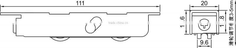 high quality and ajustable cabinet sliding door nylon wheel