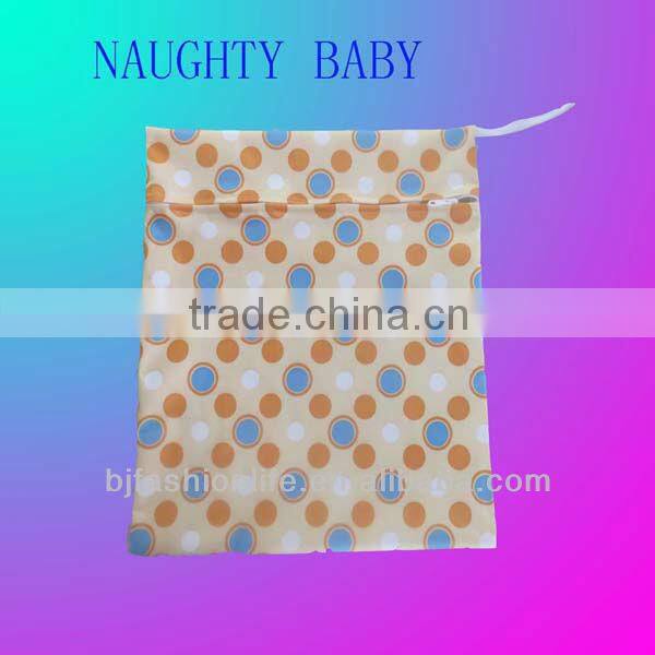 One or two pocket waterproof cloth diaper zipper wetbag waterproof travel nappy diaper bag