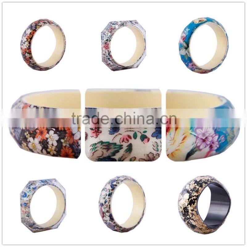 2016 fashion bangle newest bracelet sex bangle ,flower in resin bangle