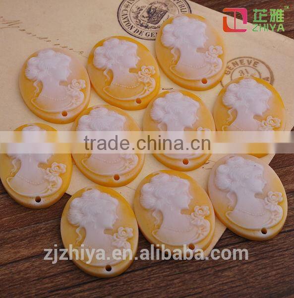 Flat back resin cameo wholesale cameo