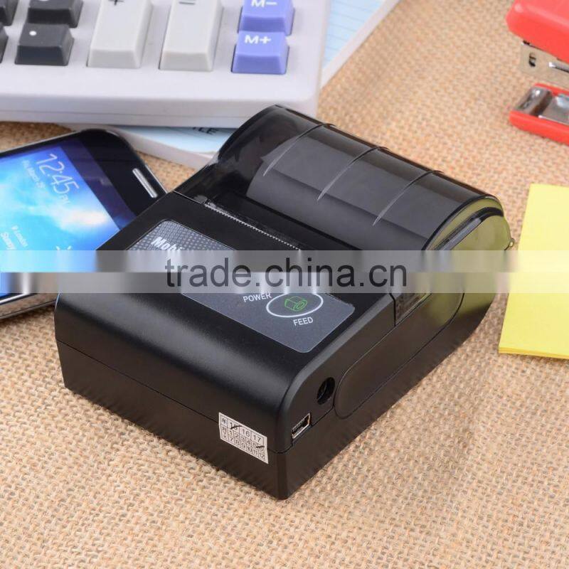 2015 Mobile Portable 58mm Thermal Receipt Printer Bluetooth Wireless Mini Printers Impressora for Android/IOS Black
