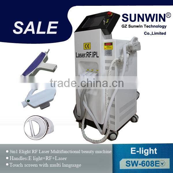 3in1 E-light RF Laser Multifunctional Beauty Equipment with 24months warranty