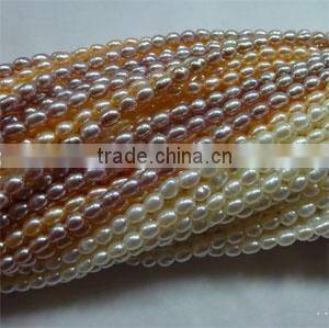 Wholesale Pearl Mix Cultured Freshwater Pearl 3-4mm Rice