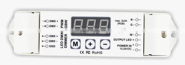 DC12V-24V DMX PWM Decoder LCD 4-channel