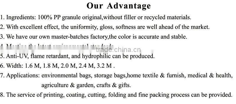 quality 100% pp spunbond nonwoven fabric