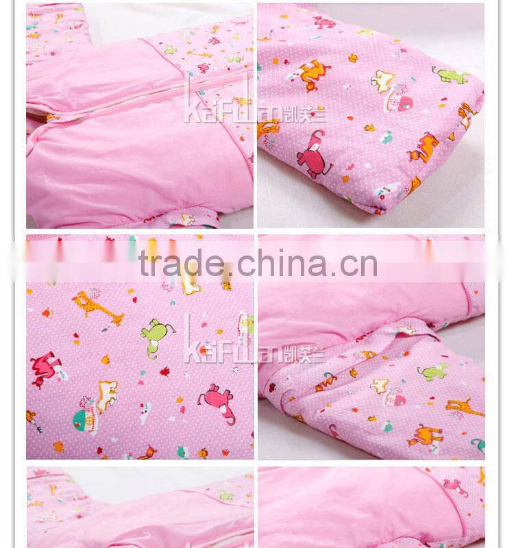 Infant kids anti kicking quilt sleeping bag for four seasons detachable fillings pink style