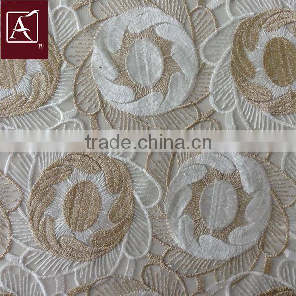 Two-tone Thread Embroidery Mesh Fabric