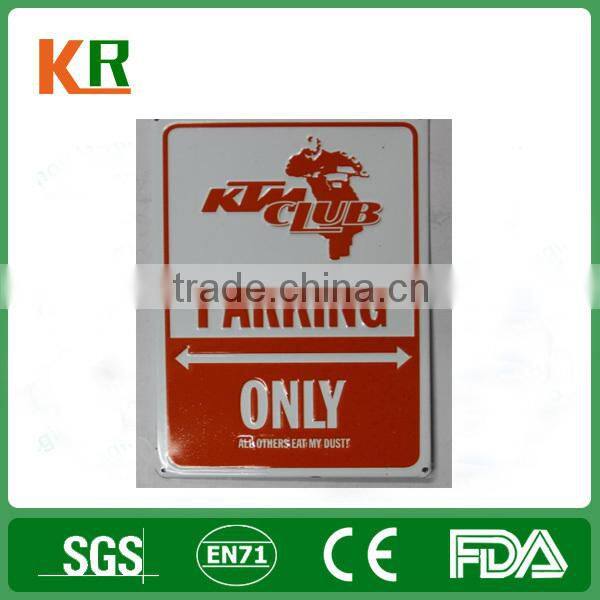 Parking Plate Tin Metal Message Board